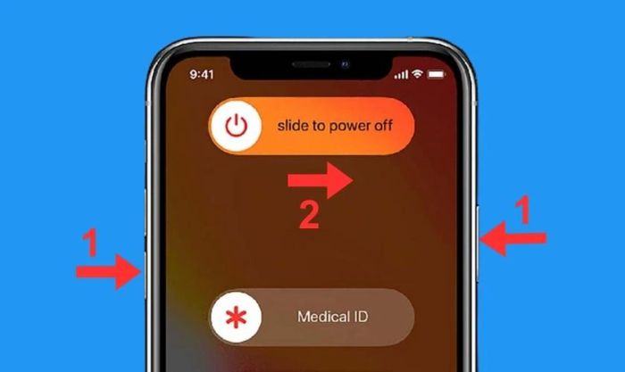 Khởi động lại iPhone 8 để khắc phục lỗi không thả cảm xúc trên Instagram