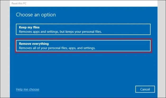 Reset Win 10 và xóa sạch mọi thứ để khắc phục lỗi màn hình ám hồng
