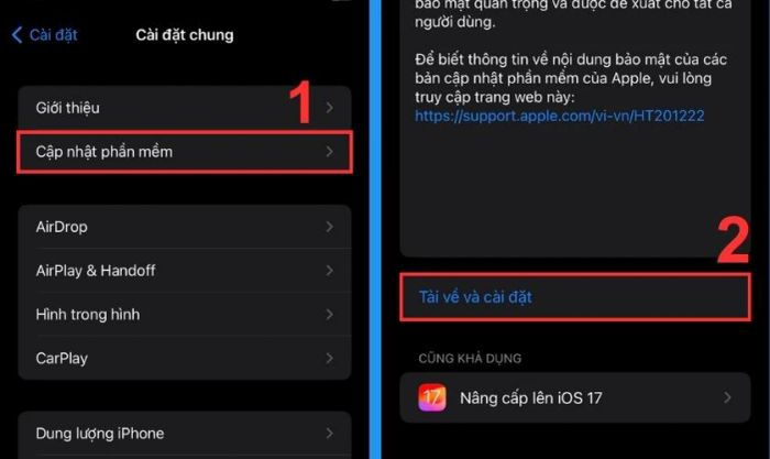 Chọn Cập nhật phần mềm