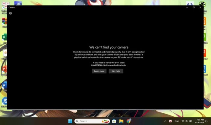 Lỗi camera laptop 0xa00f4244