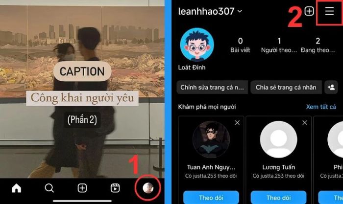 Đăng xuất khỏi tài khoản Instagram và đăng nhập lại để khắc phục lỗi