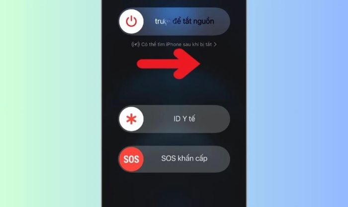 Kéo thanh trượt sang phải và đợi khoảng 30 giây để điện thoại tắt hẳn.