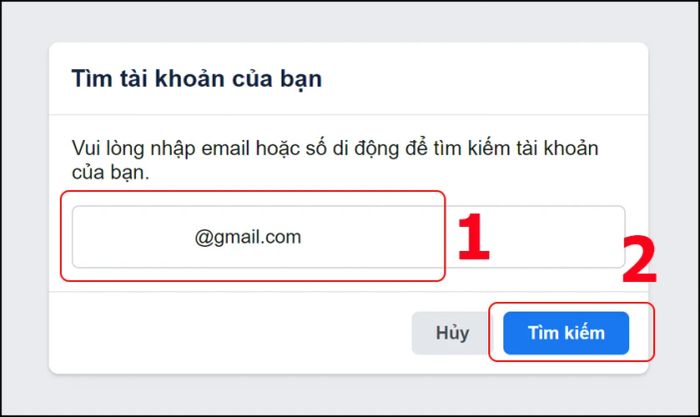 Chọn Quên mật khẩu để khắc phục lỗi từ chối truy cập Facebook