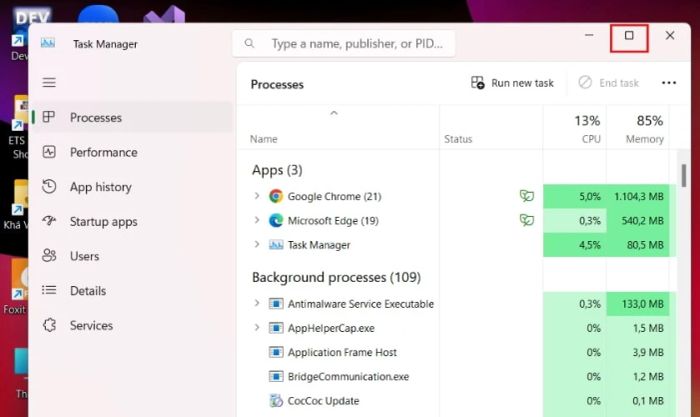 Sử dụng Command Prompt để khôi phục thanh Taskbar khi Win 11 bị mất
