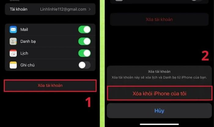 Nhấn xóa tài khoản và xác nhận lần nữa để hoàn tất việc xóa.