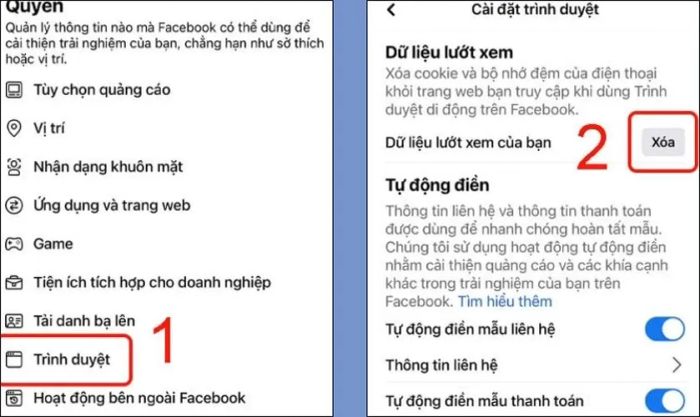 Xóa bộ nhớ tạm thời của ứng dụng Facebook trên điện thoại