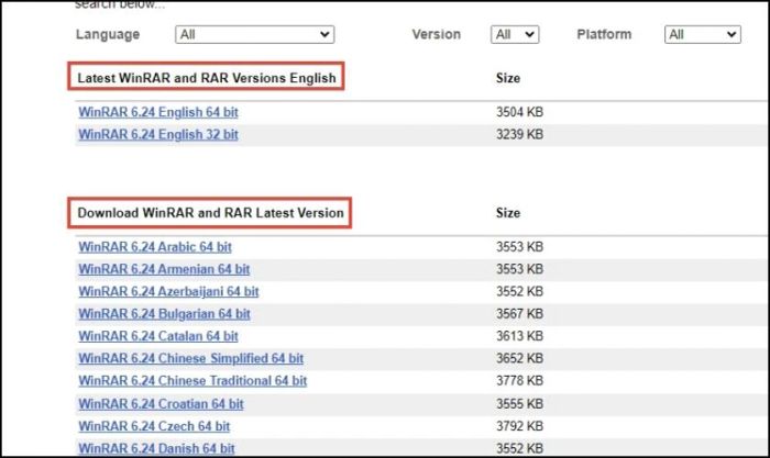 Cập nhật WinRAR khi không thể giải nén được file RAR