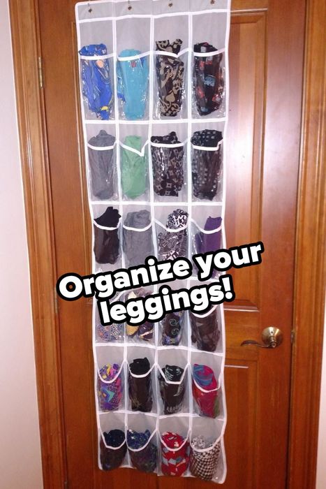 Reviewer's leggings neatly arranged in the organizer pockets