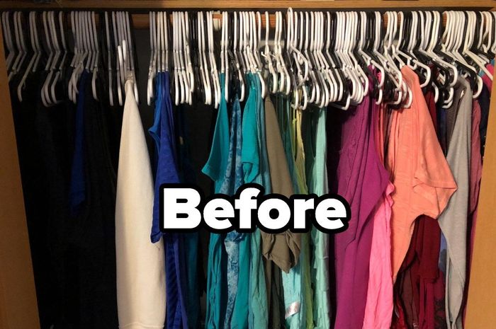 Closet before the hangers were used by the reviewer