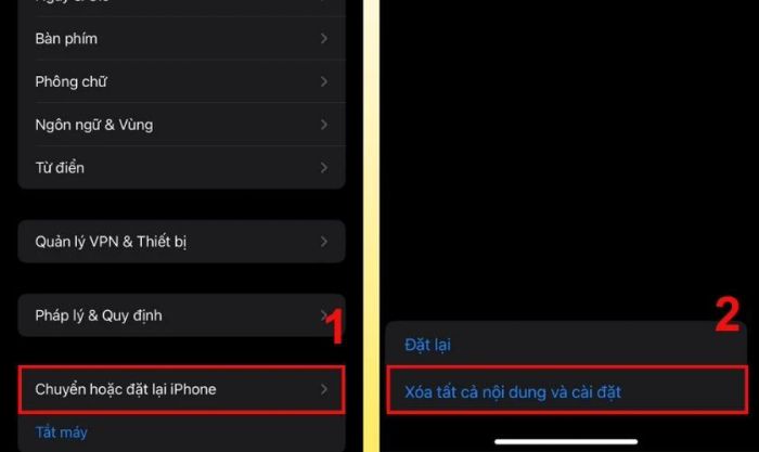 Hướng dẫn chi tiết khôi phục iPhone về cài đặt gốc để sửa lỗi camera bị đen