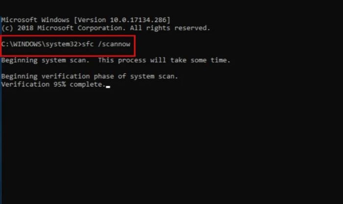 Khắc phục lỗi Boot Device Not Found bằng công cụ quét SFC