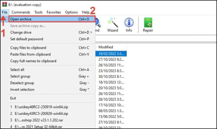 Mở file nén bị lỗi cần giải nén