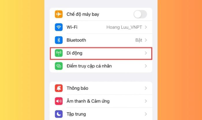 Khởi động lại kết nối mạng khi iPhone không hiển thị điểm truy cập cá nhân