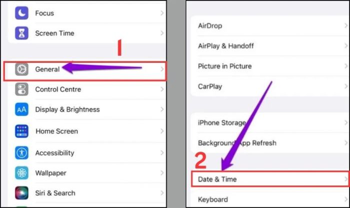 Kiểm tra cài đặt ngày giờ khi gặp lỗi không đăng nhập được vào Instagram trên iPhone