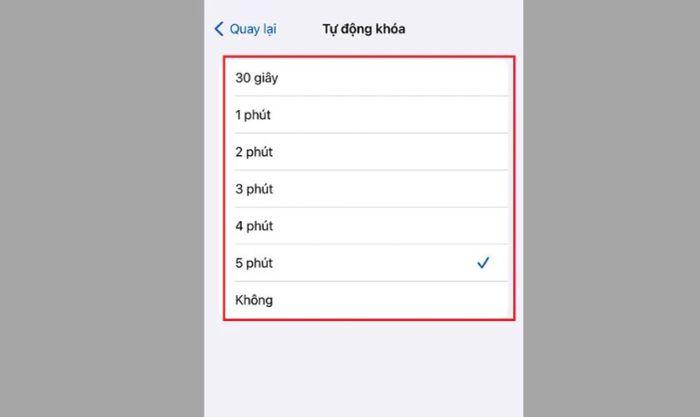 Điều chỉnh thời gian sáng màn hình