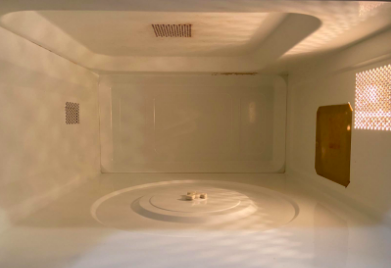 The microwave cleaned and spotless after use