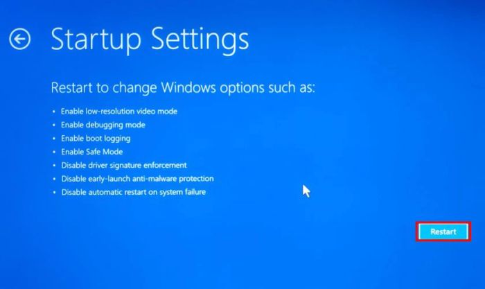Sửa lỗi 0xc000021a bằng cách vào chế độ Safe Mode