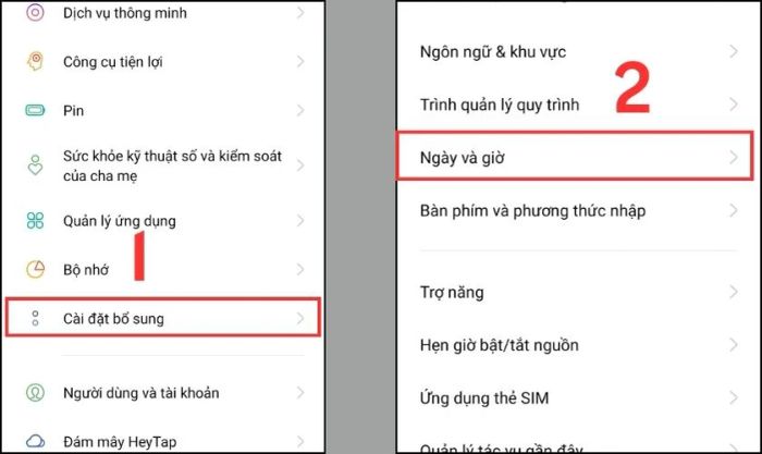 Điều chỉnh cài đặt ngày giờ trên Android khi Instagram không thể đăng nhập