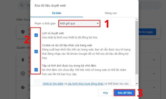 Clear cache để sửa lỗi không tải được dữ liệu trên Facebook