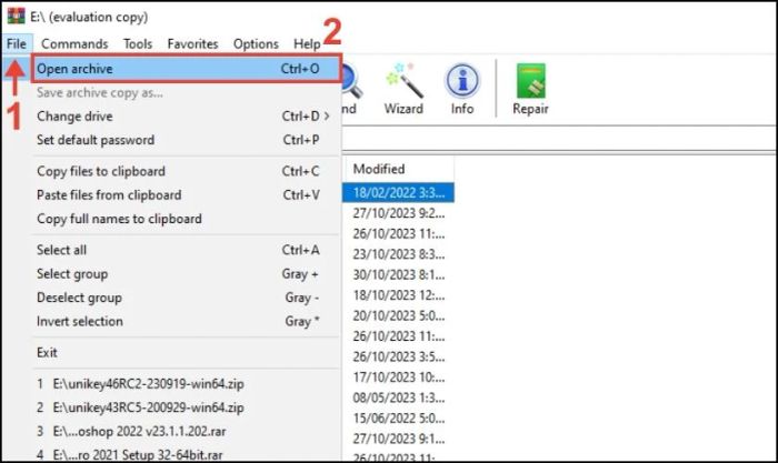 Các bước khôi phục lại file nén khi không thể giải nén được file RAR