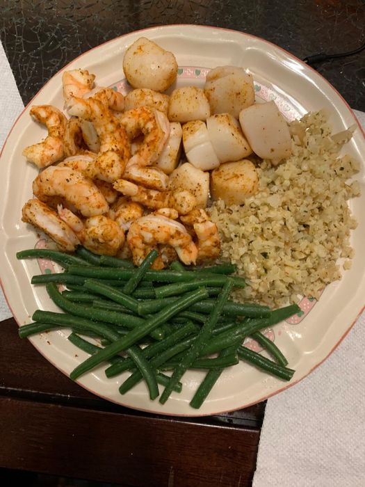 The same reviewer’s plate of the delicious meal served from the steamer.