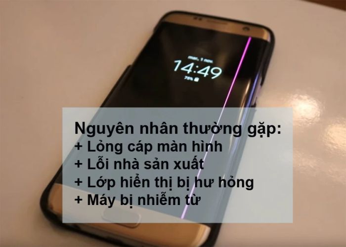 nguyên nhân khiến điện thoại Samsung bị sọc màn hình dọc, ngang hoặc sọc xanh