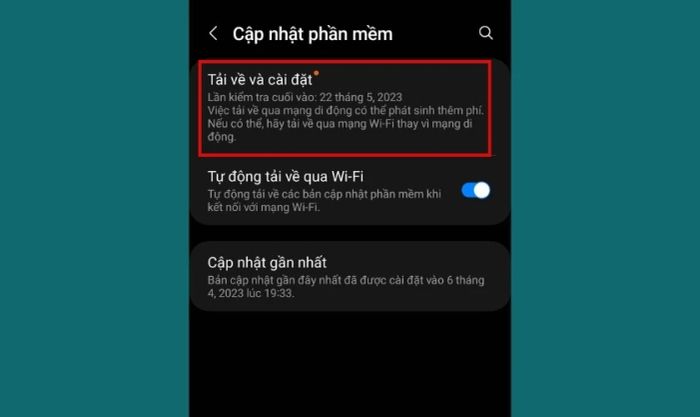 Chọn Tải về và cài đặt để tiến hành cập nhật.