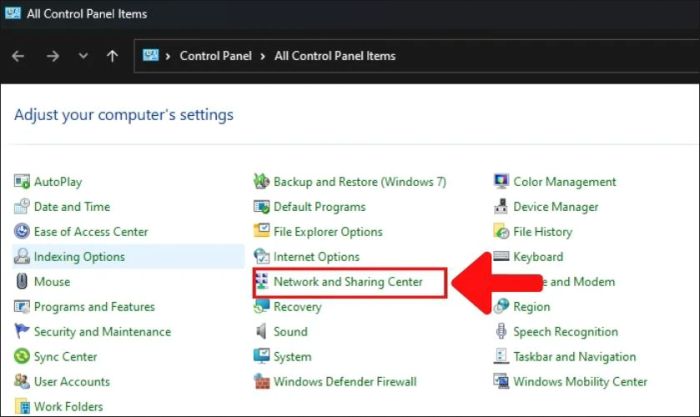 Cách khắc phục lỗi laptop mất WiFi qua Control Panel