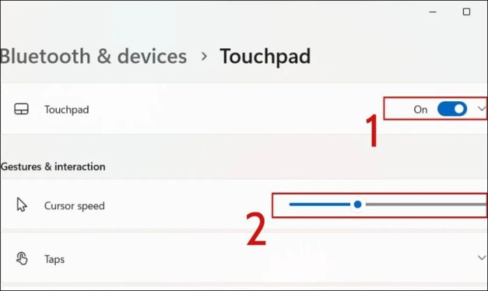 Điều chỉnh độ nhạy của Touchpad để khắc phục tình trạng chuột laptop không di chuyển được