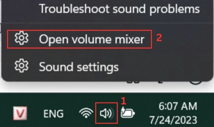 Kiểm tra cài đặt Volume Mixer