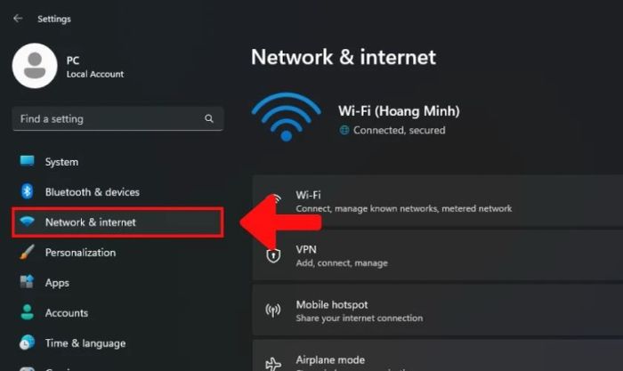 Kiểm tra xem chế độ máy bay có đang bật trên laptop của bạn không