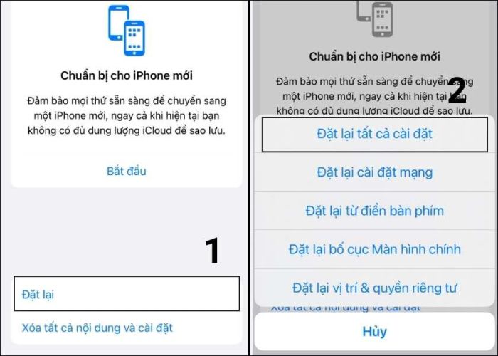 khôi phục cài đặt gốc trên iphone