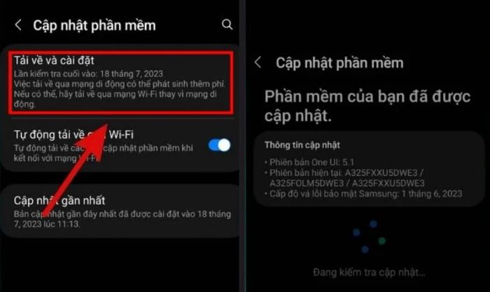 Chọn Tải về và cài đặt để cập nhật