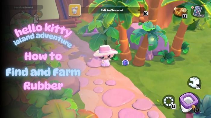 Ảnh bìa hướng dẫn cách tìm và thu thập cao su trong Hello Kitty Island Adventure