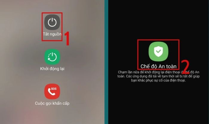 Khởi động điện thoại ở chế độ an toàn (Safe Mode).