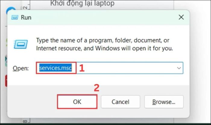 Khởi động lại dịch vụ Audio Service để sửa lỗi laptop không phát âm thanh qua loa ngoài
