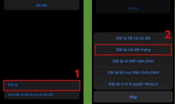 khôi phục lại cài đặt mạng