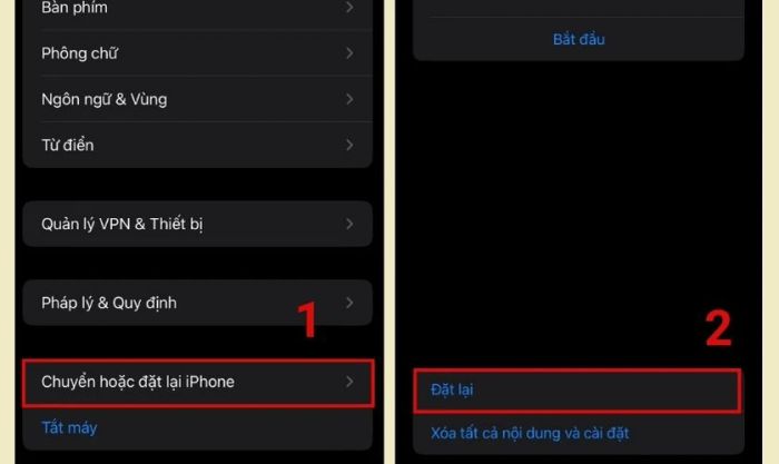 khôi phục cài đặt gốc