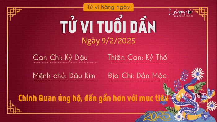 Tử vi hàng ngày 09/02/2025 - Tuổi Dần