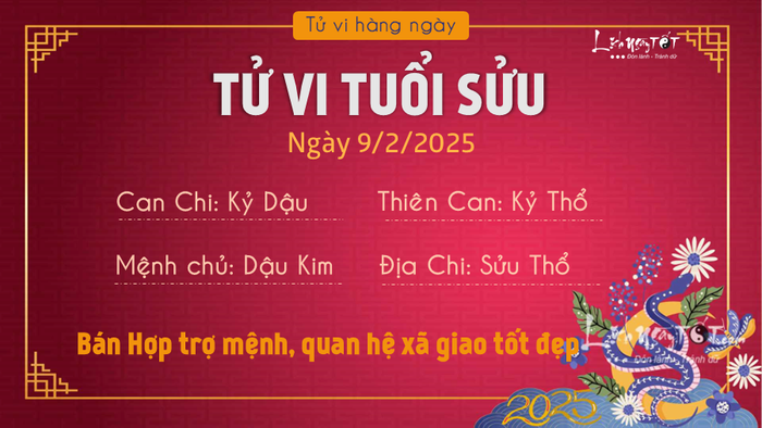 Tử vi hàng ngày 09/02/2025 - Tuổi Sửu