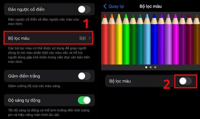 Cài đặt bộ lọc màu trên iPhone
