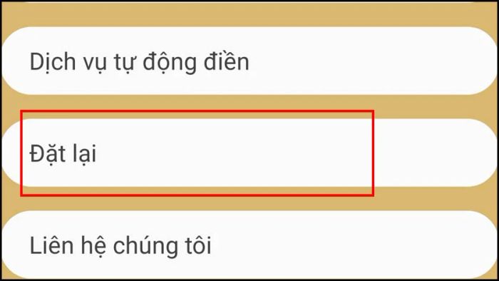 cài đặt lại điện thoại của bạn