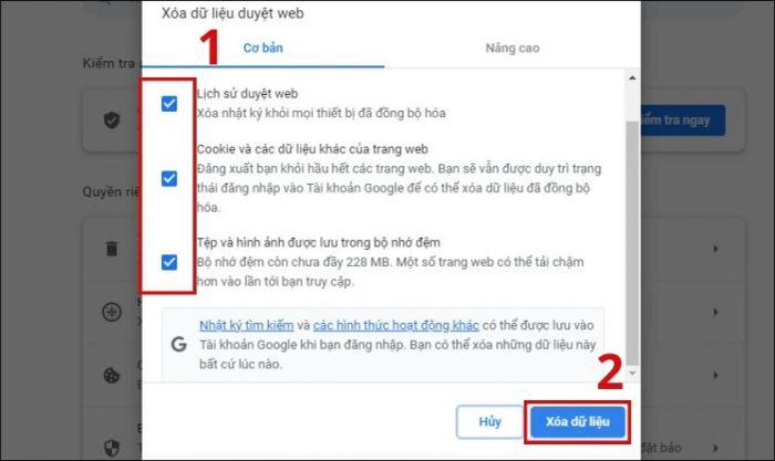 xóa bộ nhớ cache để cải thiện tốc độ kết nối mạng