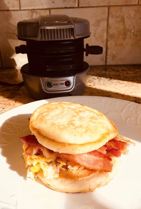 a sandwich made by a reviewer, showcasing the final result