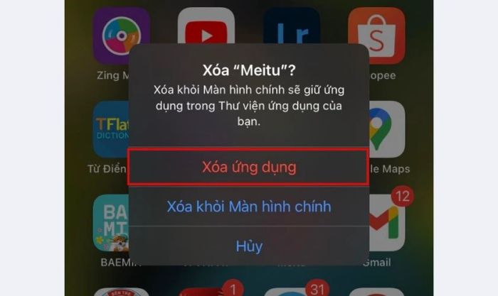 gỡ bớt ứng dụng để giảm giật lag màn hình điện thoại