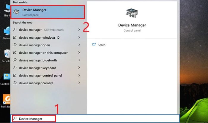 Chọn vào Device Manager