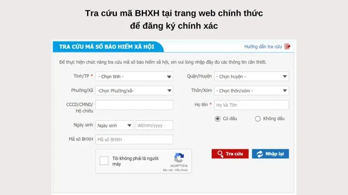 Lỗi không thể tìm mã BHXH hoặc nhập sai mã BHXH khi sử dụng ứng dụng VssID