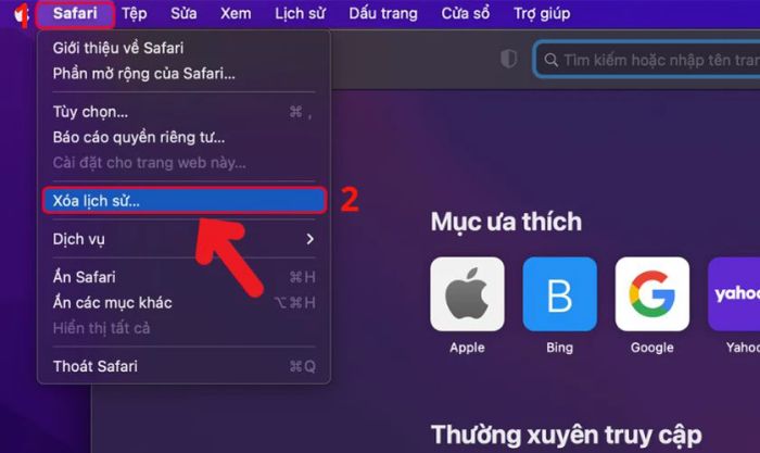 Xóa lịch sử Safari
