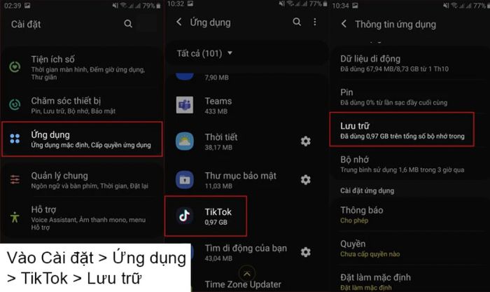 Khôi phục bộ nhớ cache của TikTok