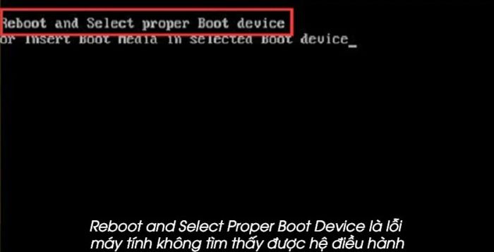 Lỗi 'reboot and select proper boot device' có ý nghĩa gì?